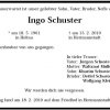 Schuster Ingo 1961-2010 Todesanzeige